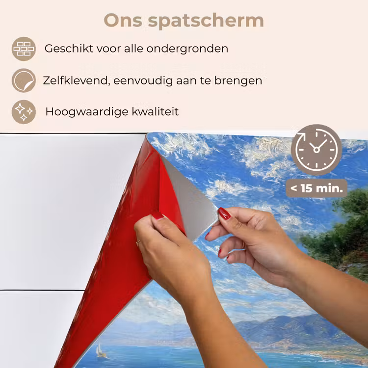 Spatscherm keuken - Rotsen - Kustlijn - Boom - Bergen — 4