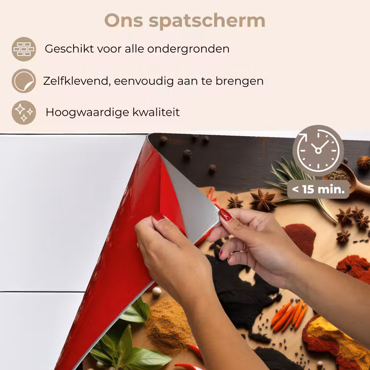 Spatscherm keuken - Wereldkaart van Kruiden — 4