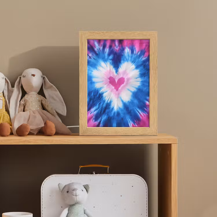 Nachtlampje - Hartvormig - Tie dye - Paars — 3