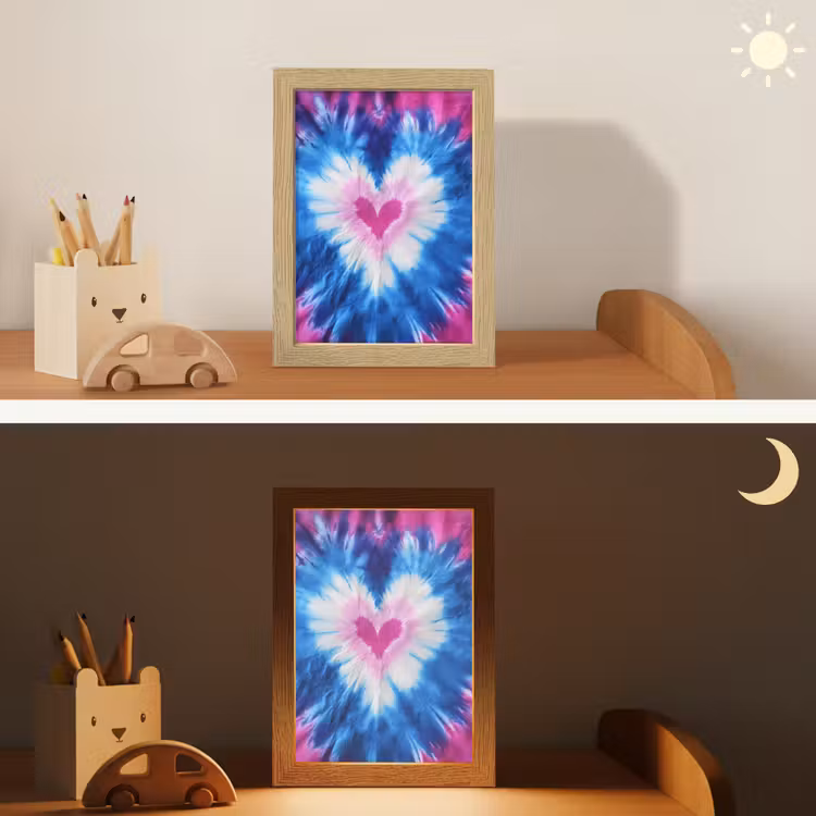 Nachtlampje - Hartvormig - Tie dye - Paars — 5