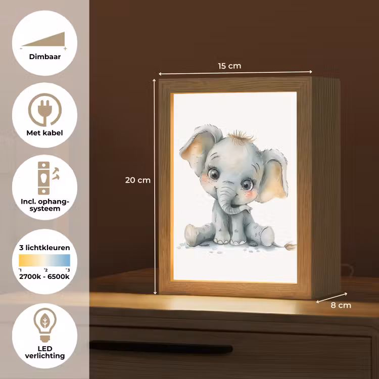 Nachtlampje - Olifant - Baby dier — 8