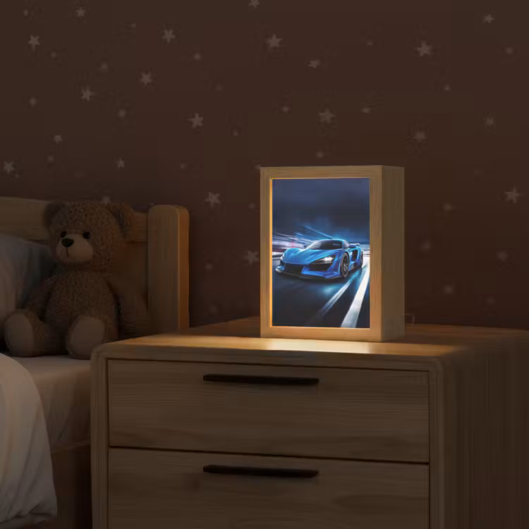 Nachtlampje - Blauwe Sportauto Nacht — 2