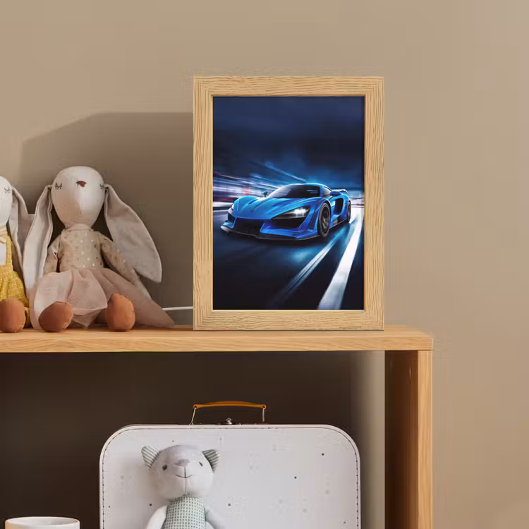 Nachtlampje - Blauwe Sportauto Nacht — 3