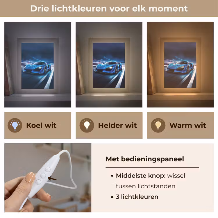 Nachtlampje - Blauwe Sportauto Nacht — 7