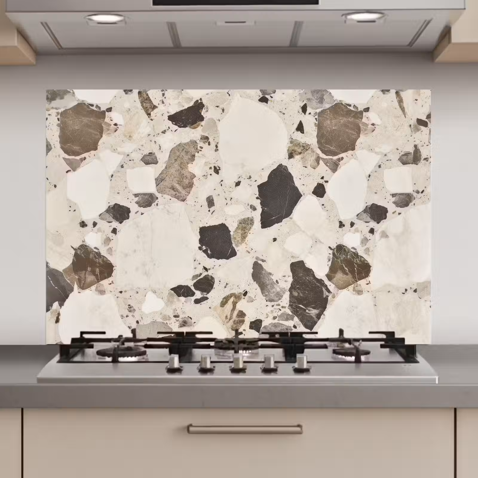 Spatscherm keuken - Neutral - Stenen - Decoratie - Terrazzo — 1