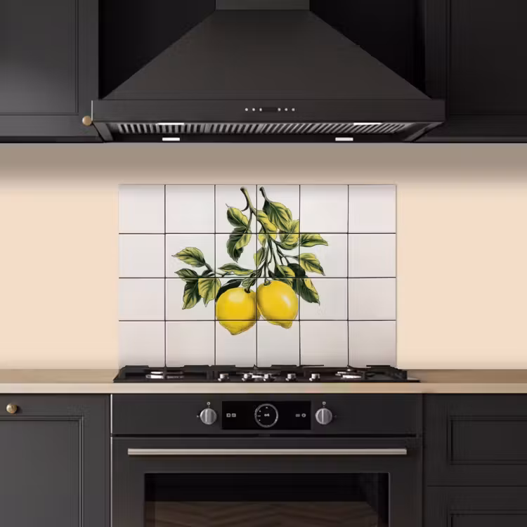 Spatscherm keuken - Citroen - Decoratie - Keramiek - Takken — 2