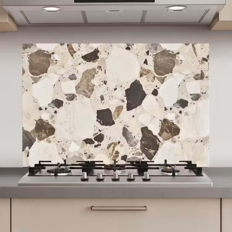 Spatscherm keuken - Neutral - Stenen - Decoratie - Terrazzo — 1