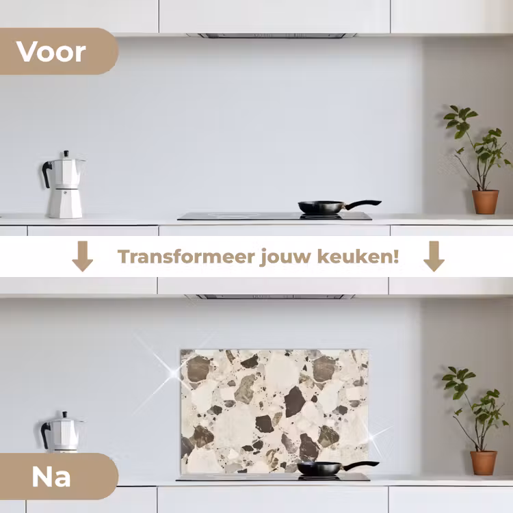 Spatscherm keuken - Neutral - Stenen - Decoratie - Terrazzo — 3