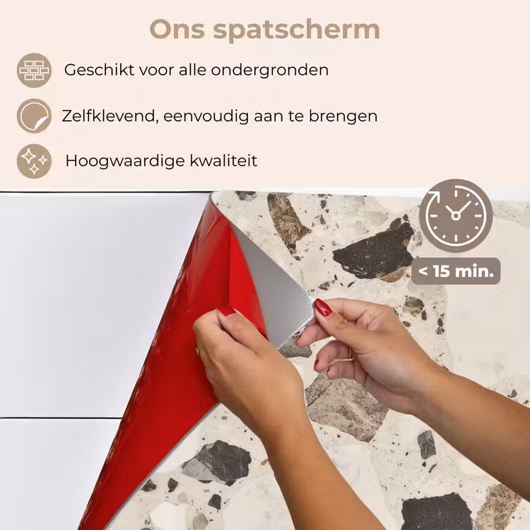 Spatscherm keuken - Neutral - Stenen - Decoratie - Terrazzo — 4