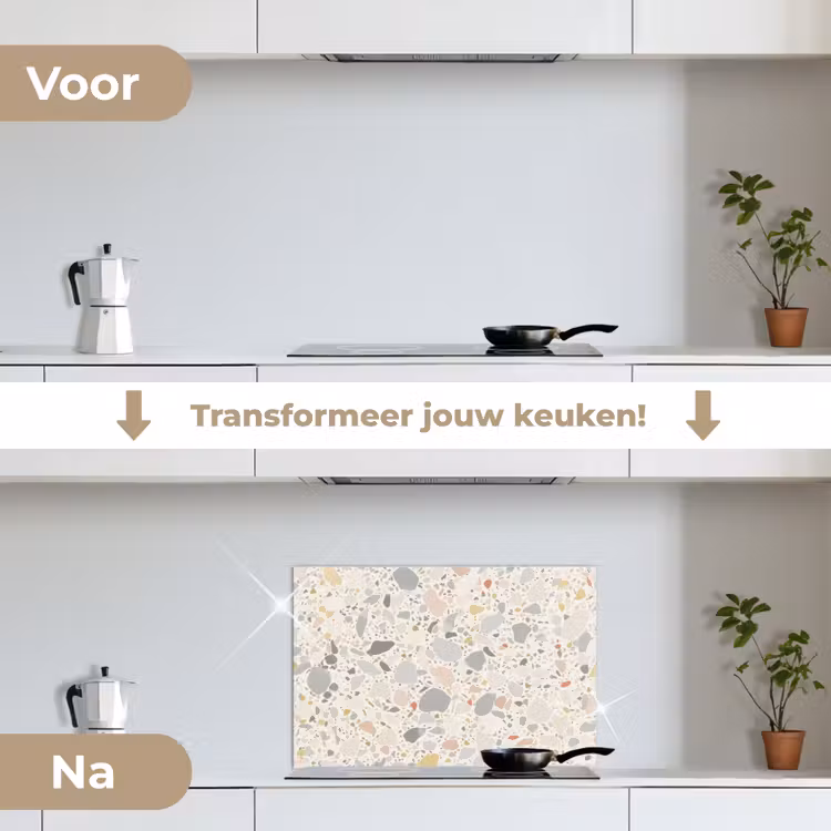 Spatscherm keuken - Patronen - Licht - Terrazzo - Decoratie — 3