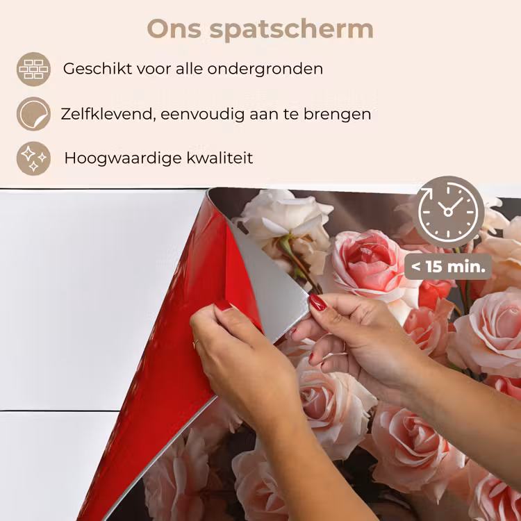 Spatscherm keuken - Bloemen - Rozen - Vaas - Stilleven - Boeket — 4
