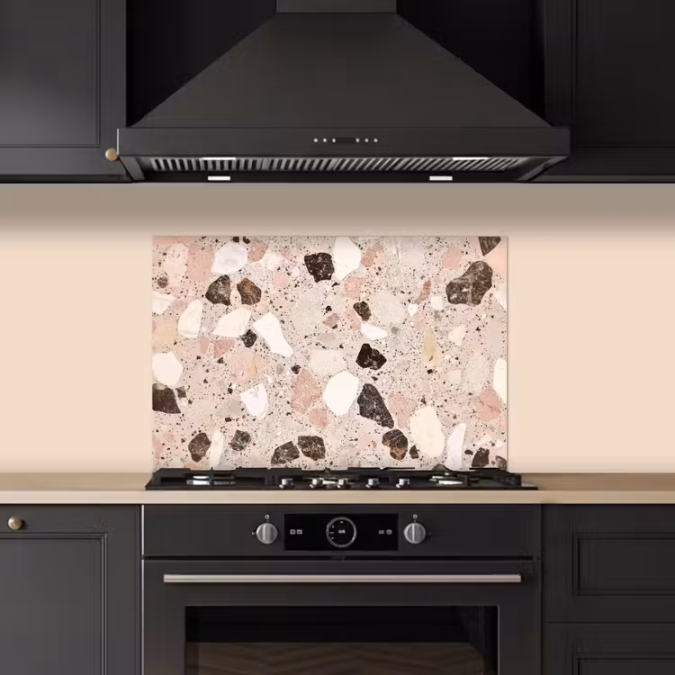 Spatscherm keuken - Licht - Roze - Terrazzo - Stenen — 2