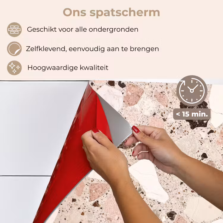 Spatscherm keuken - Licht - Roze - Terrazzo - Stenen — 4