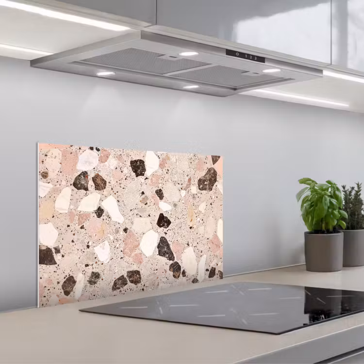 Spatscherm keuken - Licht - Roze - Terrazzo - Stenen — 5