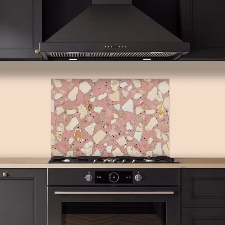 Spatscherm keuken - Roze - Decoratie - Stenen - Terrazzo — 2