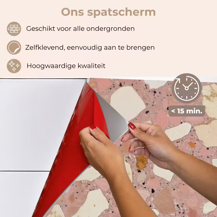 Spatscherm keuken - Roze - Decoratie - Stenen - Terrazzo — 4