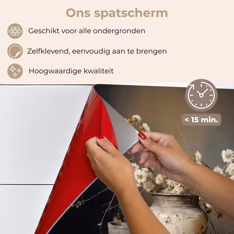 Spatscherm keuken - Stilleven - Bloemen - Boeket - Vaas - Wijn — 4