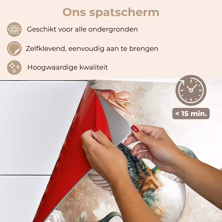 Spatscherm keuken - Kolibrie - Vogels - Bloemen - Natuur — 4