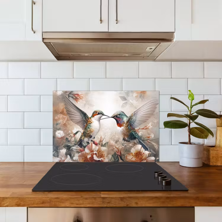 Spatscherm keuken - Kolibrie - Vogels - Bloemen - Natuur — 6