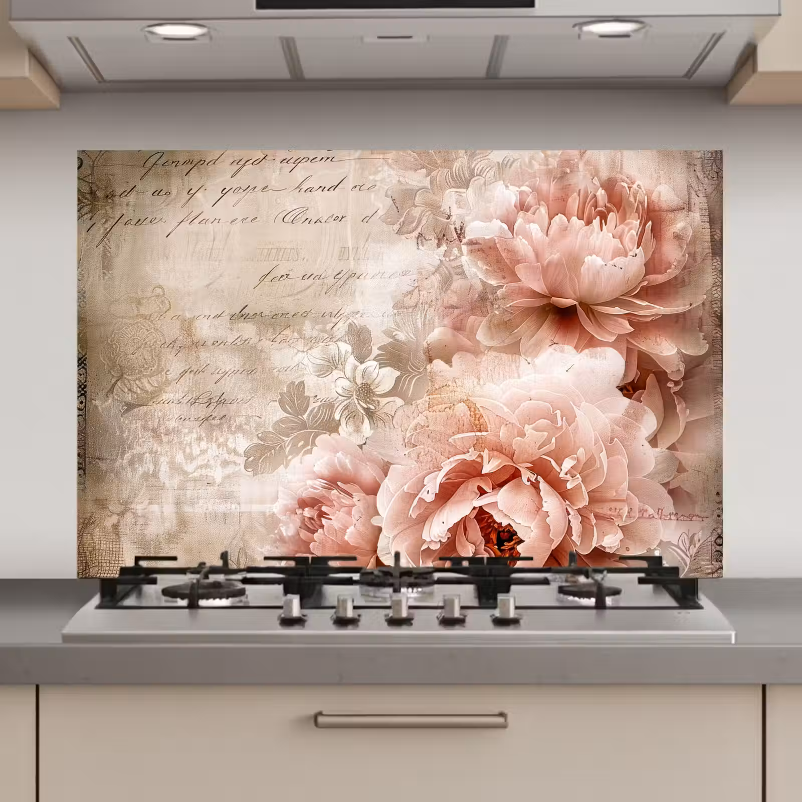 Spatscherm keuken - Bloemen - Rozen - Boek - Kunst — 1
