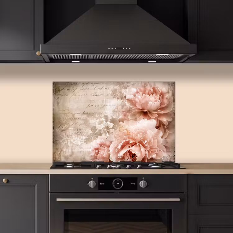 Spatscherm keuken - Bloemen - Rozen - Boek - Kunst — 2