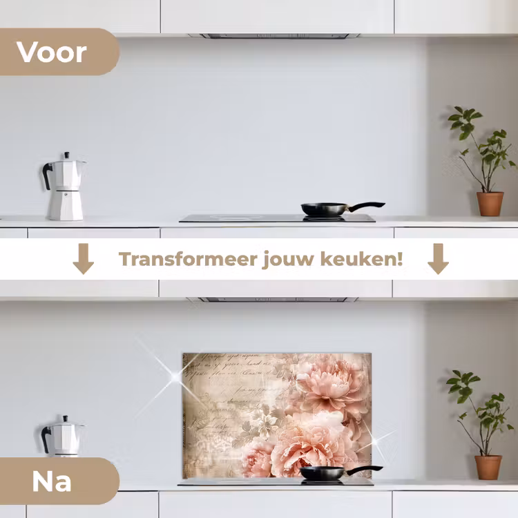 Spatscherm keuken - Bloemen - Rozen - Boek - Kunst — 3