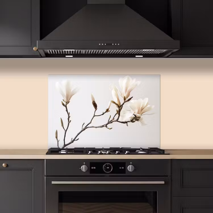 Spatscherm keuken - Bloemen - Wit - Natuur - Magnolia — 2
