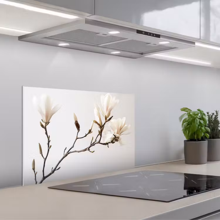 Spatscherm keuken - Bloemen - Wit - Natuur - Magnolia — 5