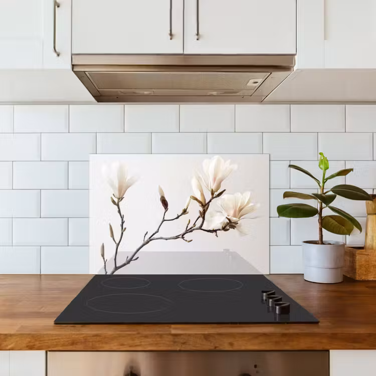 Spatscherm keuken - Bloemen - Wit - Natuur - Magnolia — 6