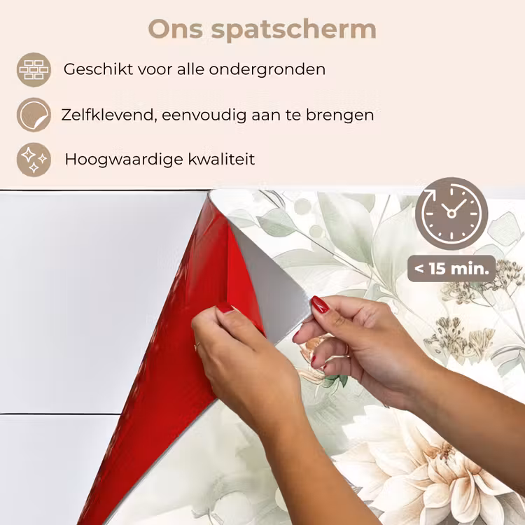 Spatscherm keuken - Bloemen - Wit - Planten - Dahlia's — 4