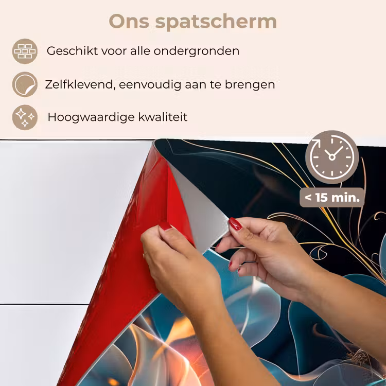Spatscherm keuken - Bloemen - Zwart - Licht - Flora — 4