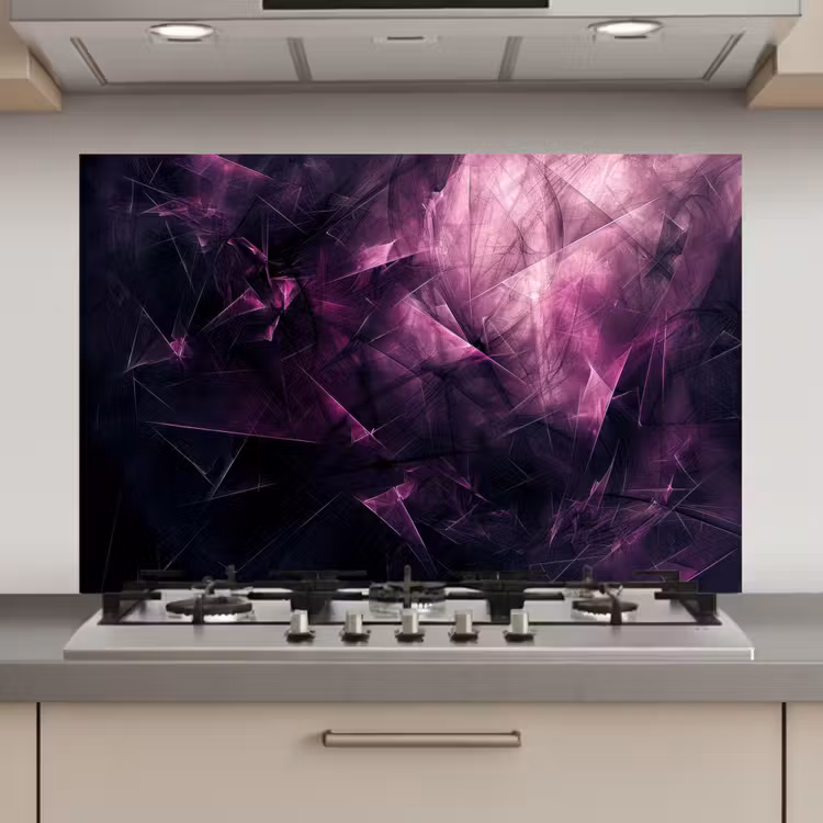Spatscherm keuken - Paars - Licht - Zwart — 1