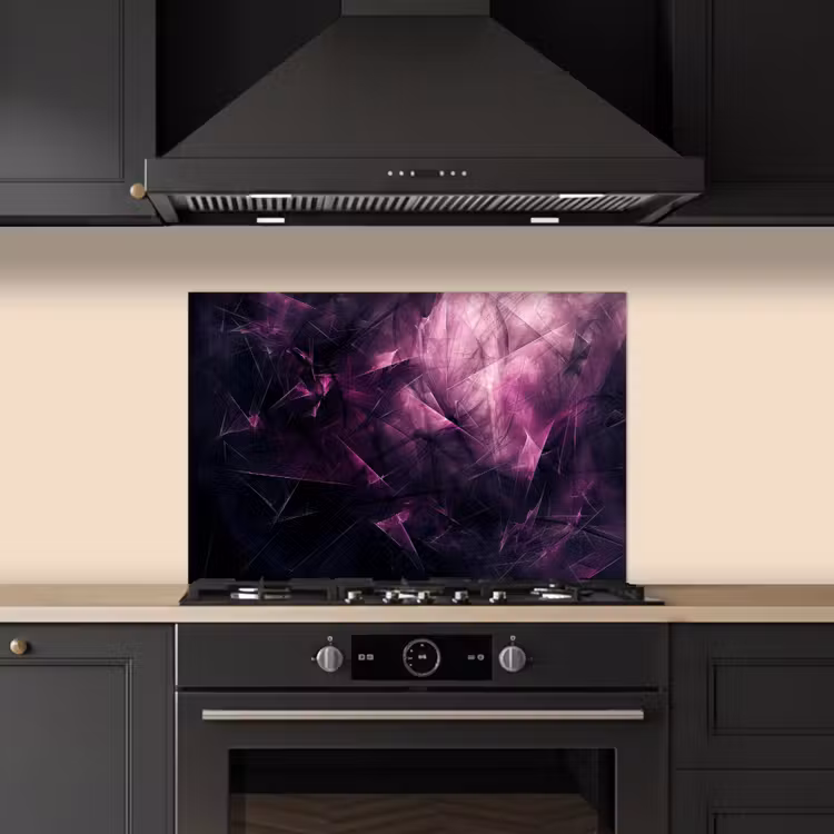 Spatscherm keuken - Paars - Licht - Zwart — 2