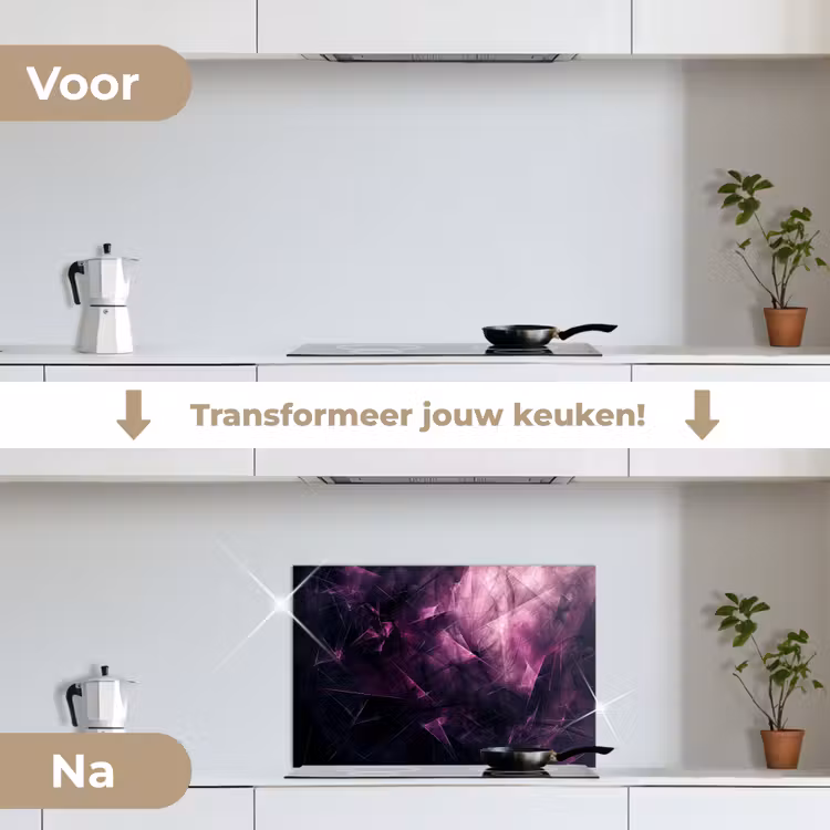 Spatscherm keuken - Paars - Licht - Zwart — 3