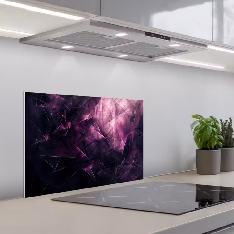 Spatscherm keuken - Paars - Licht - Zwart — 5