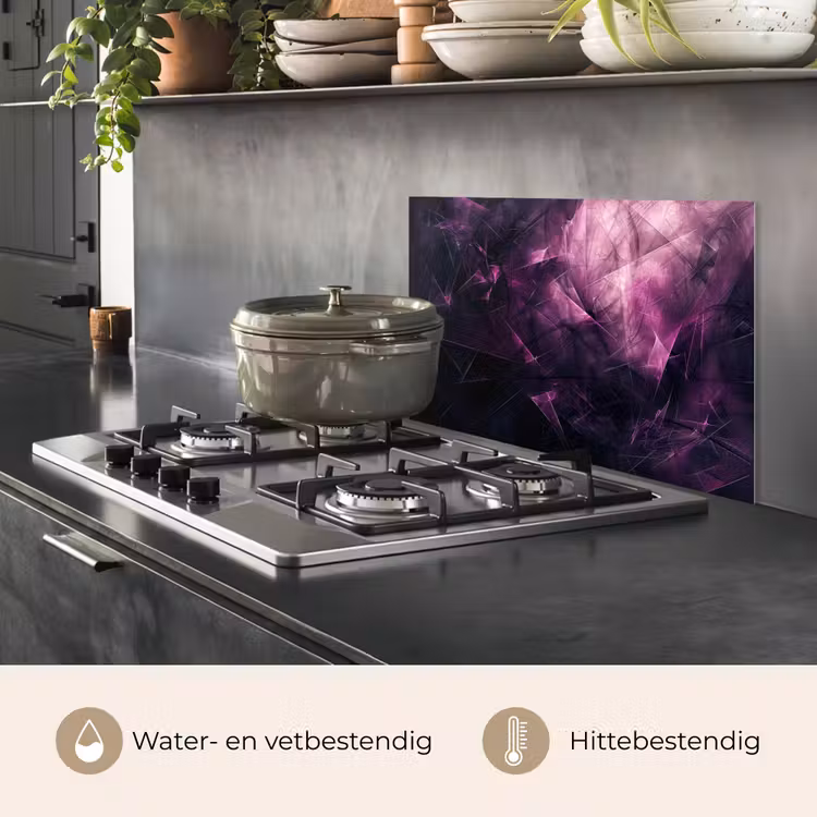 Spatscherm keuken - Paars - Licht - Zwart — 7