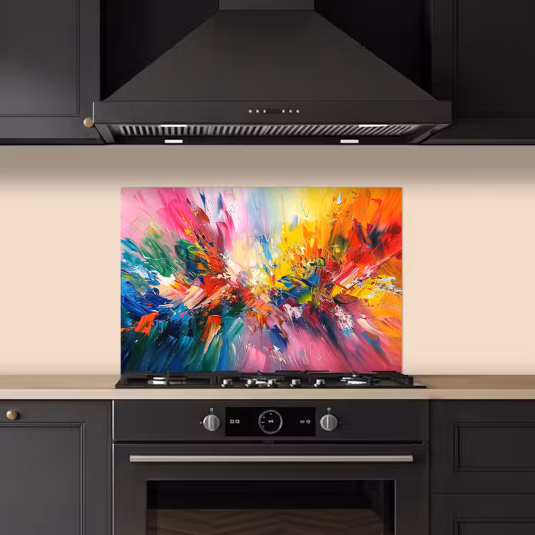 Spatscherm keuken - Verf - Kleurrijk - Explosie — 2