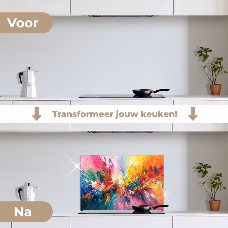 Spatscherm keuken - Verf - Kleurrijk - Explosie — 3