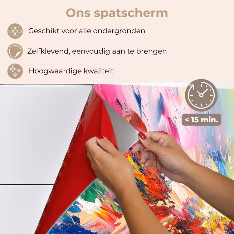 Spatscherm keuken - Verf - Kleurrijk - Explosie — 4