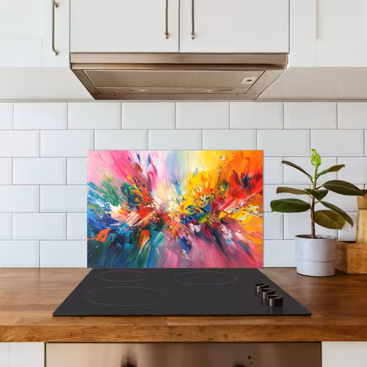 Spatscherm keuken - Verf - Kleurrijk - Explosie — 6