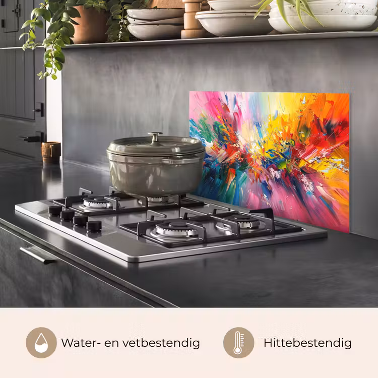 Spatscherm keuken - Verf - Kleurrijk - Explosie — 7