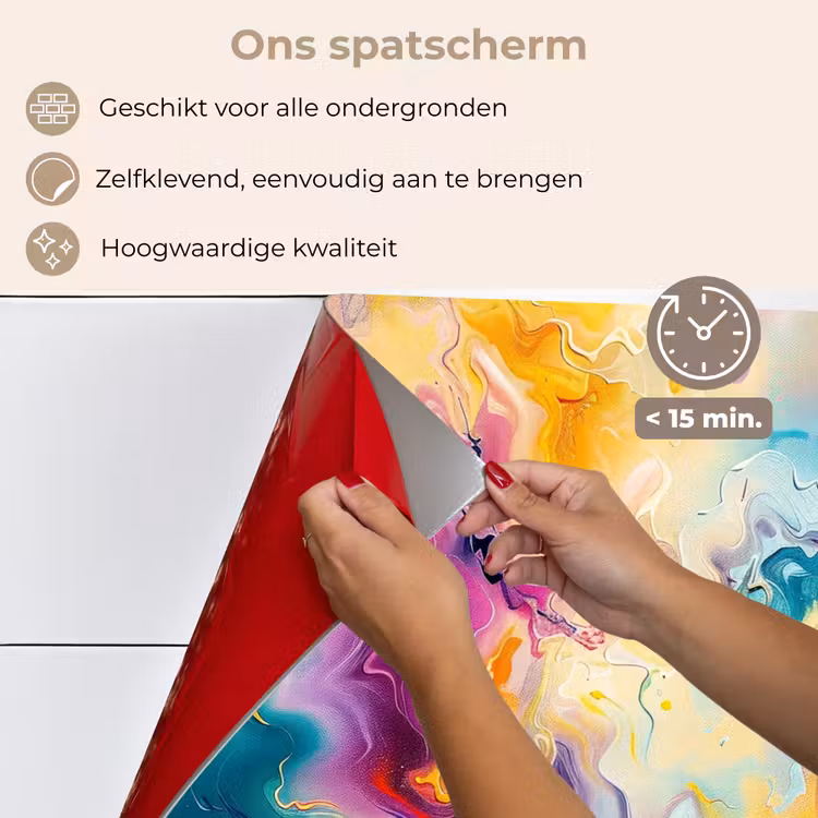 Spatscherm keuken - Verf - Kleurrijk - Zwart - Kleuren — 4