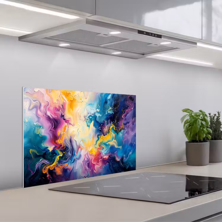 Spatscherm keuken - Verf - Kleurrijk - Zwart - Kleuren — 5