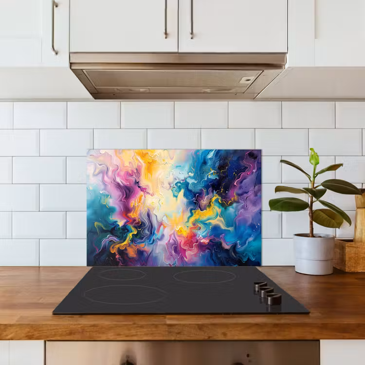 Spatscherm keuken - Verf - Kleurrijk - Zwart - Kleuren — 6