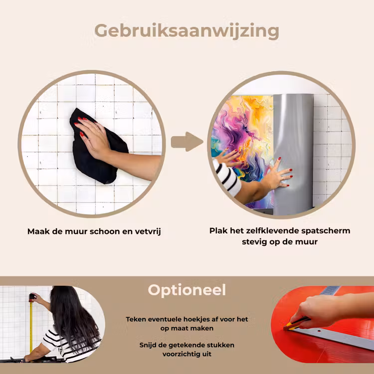 Spatscherm keuken - Verf - Kleurrijk - Zwart - Kleuren — 8