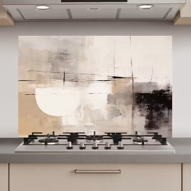 Spatscherm keuken - Abstract - Kunst - Grijs — 1