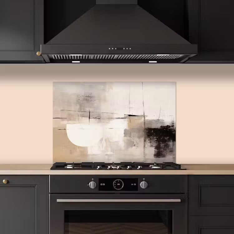 Spatscherm keuken - Abstract - Kunst - Grijs — 2