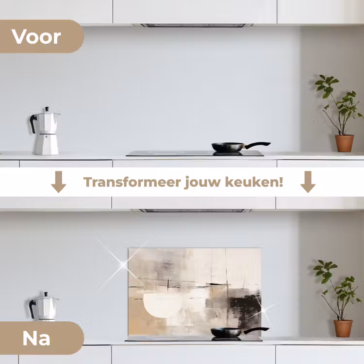 Spatscherm keuken - Abstract - Kunst - Grijs — 3