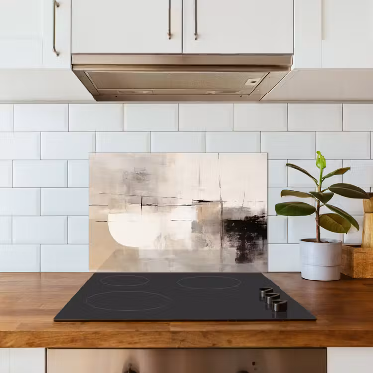 Spatscherm keuken - Abstract - Kunst - Grijs — 6