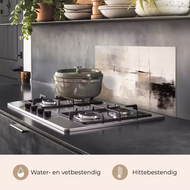 Spatscherm keuken - Abstract - Kunst - Grijs — 7